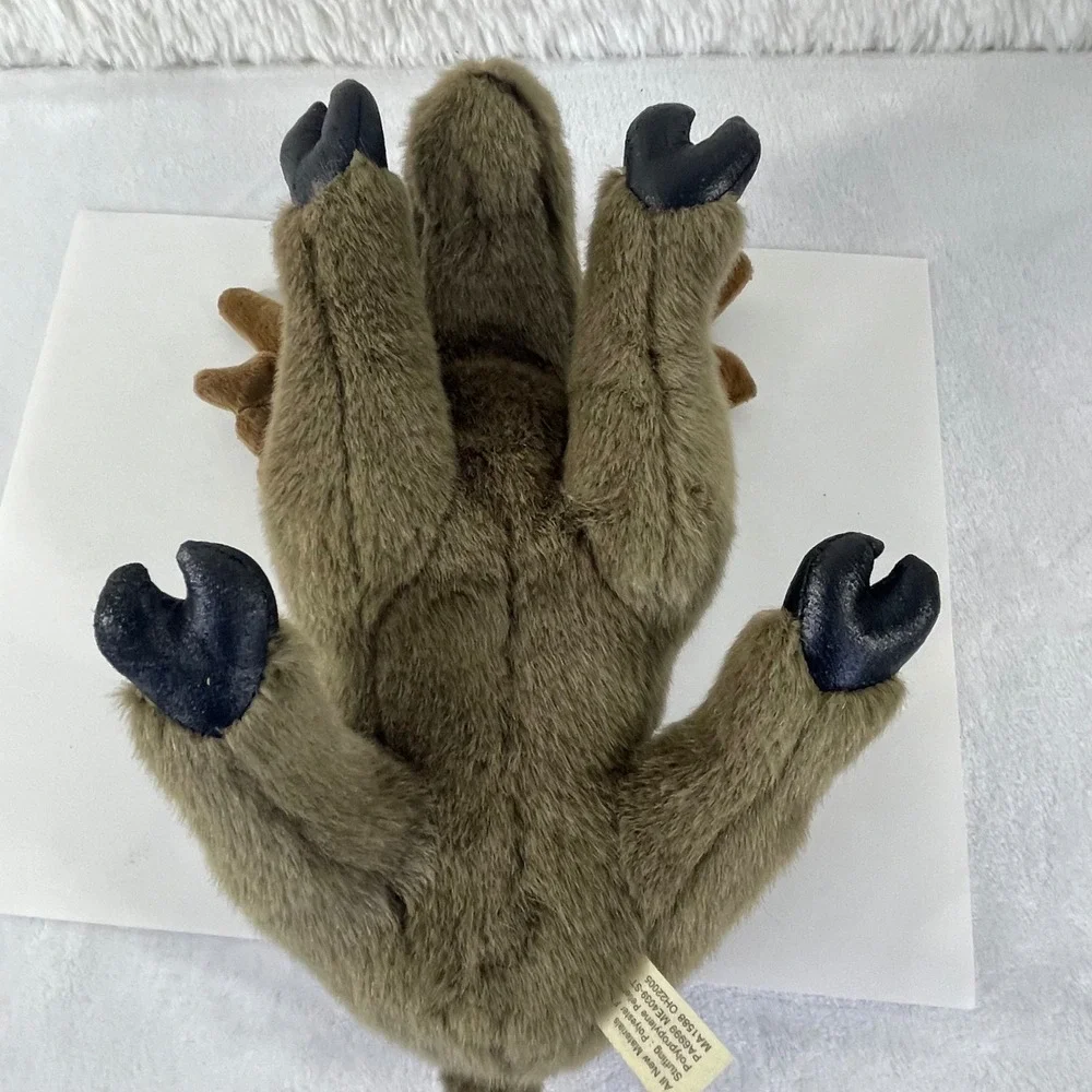 JAAG Plush Moose Stuffed Animal Brown Soft Forest Wildlife Lying Down 12 Inch